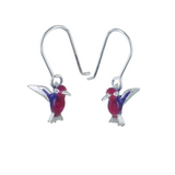 Sterling Silver and Enamel Hummingbird Earrings - Reeves & Reeves