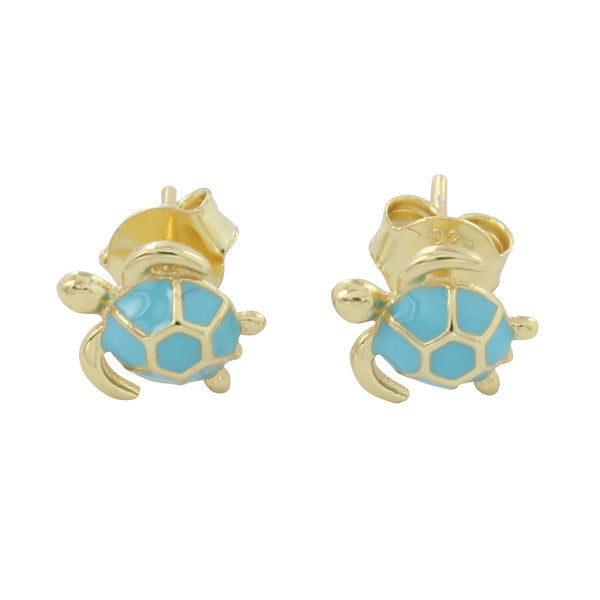 Enamel Turtle Stud Earrings - Reeves & Reeves