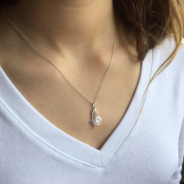 Butterfly Necklace in Sterling Silver - Reeves & Reeves