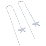 Falling Starfish Earrings in Sterling Silver - Reeves & Reeves
