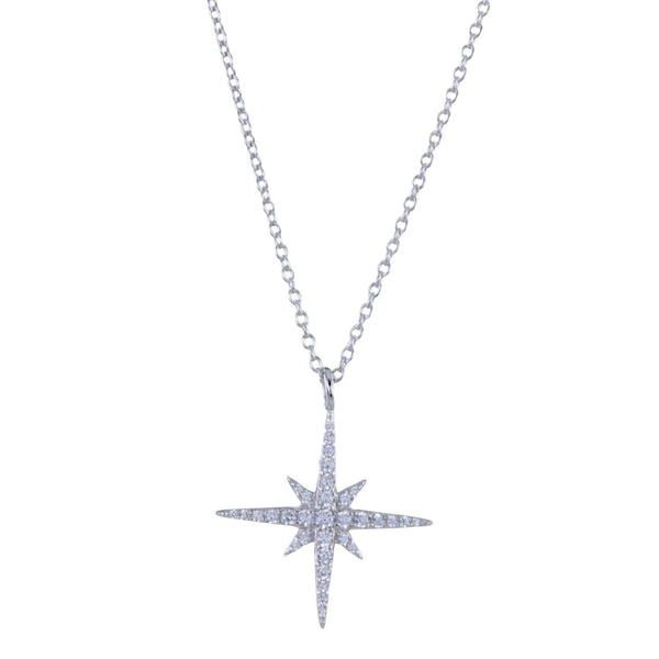 Follow that Star Sterling Silver and Pavé Necklace - Reeves & Reeves