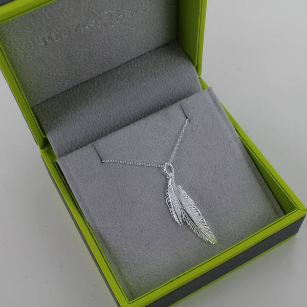 Mens Sterling Silver Feather Necklace - Reeves & Reeves