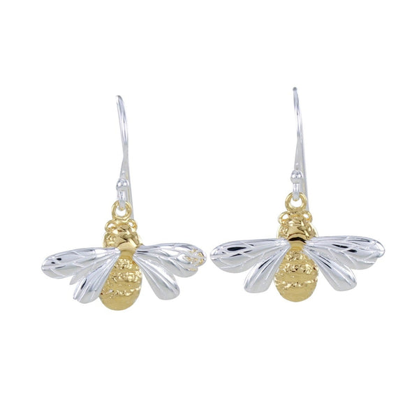 Queen Bee Sterling Silver and 18ct Gold plated Earrings - Reeves & Reeves