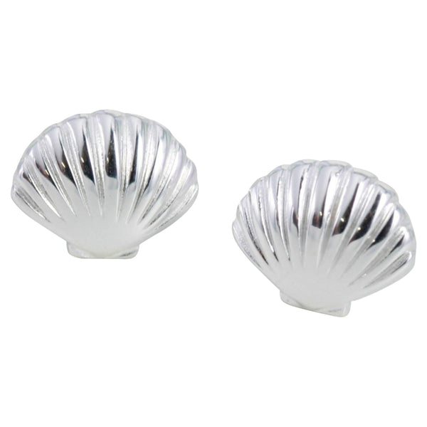 Scallop Shell Sterling Silver Stud Earrings - Reeves & Reeves