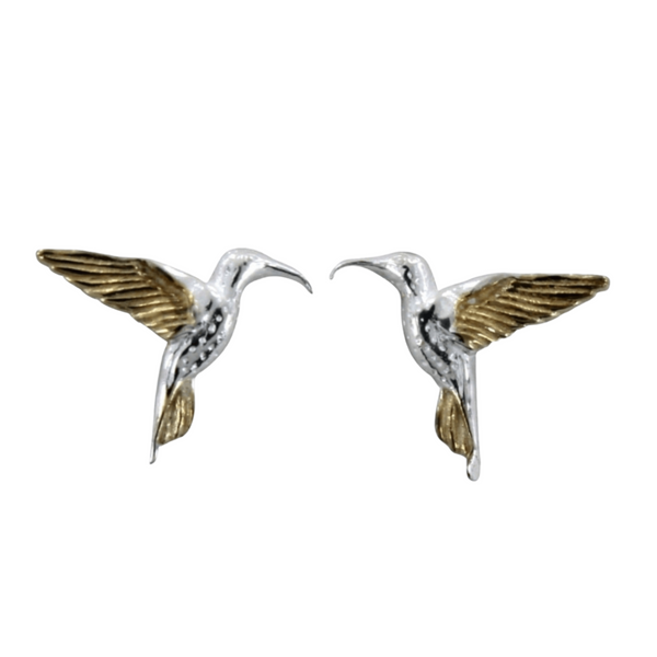 Silver and Gold Hummingbird Earrings - Reeves & Reeves