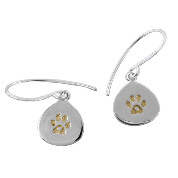 Silver Pawprint Earrings - Reeves & Reeves