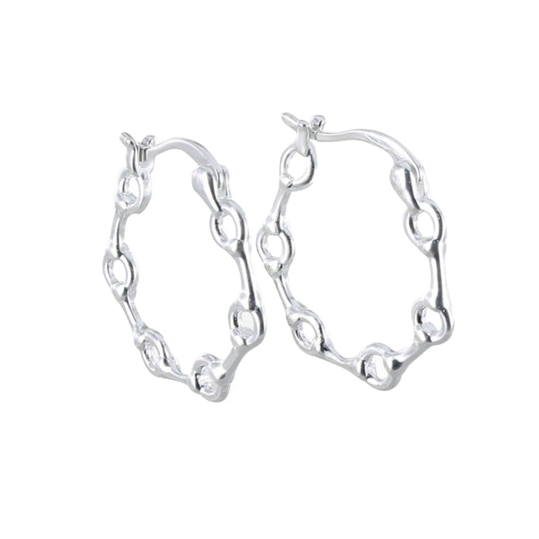 Snaffle Sterling Silver Hoop Earrings - Reeves & Reeves