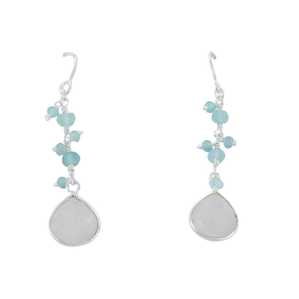 Sophie Aqua Stone Drop Earrings - Reeves & Reeves