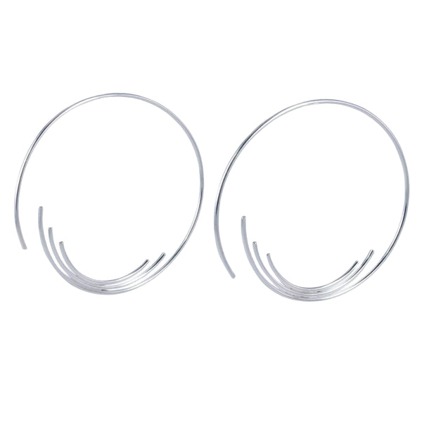 Soundwave Sterling Silver Hoop Earrings - Reeves & Reeves