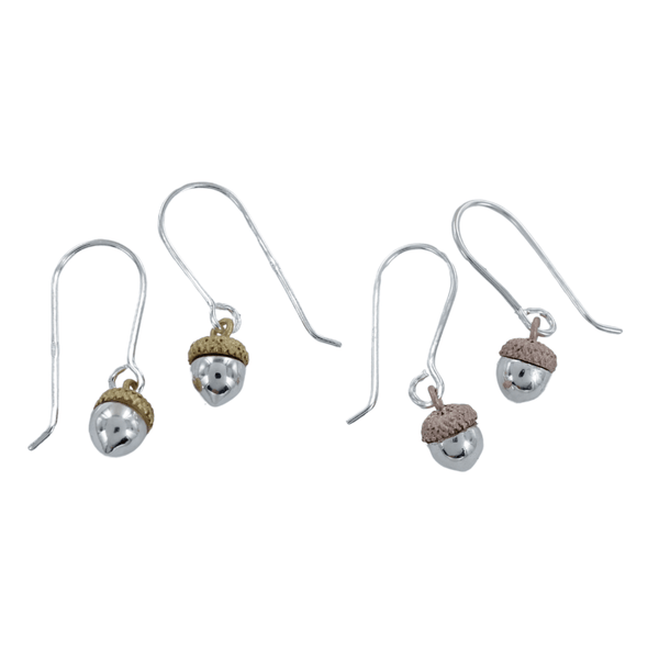 Sterling Silver Acorn Drop Earrings - Reeves & Reeves