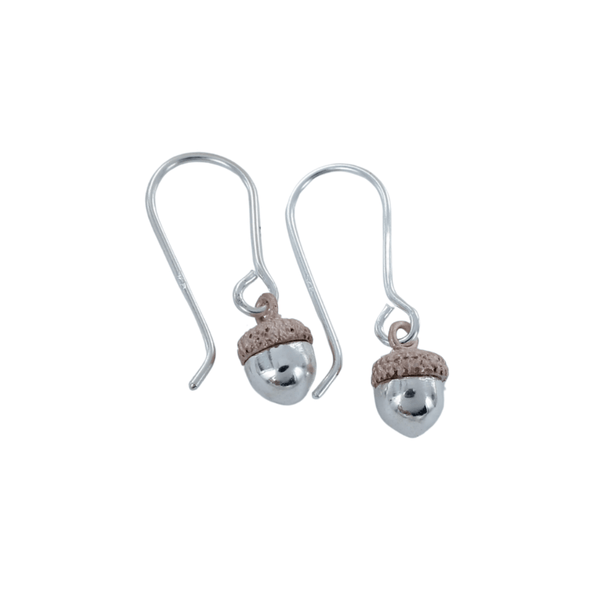 Sterling Silver Acorn Drop Earrings - Reeves & Reeves