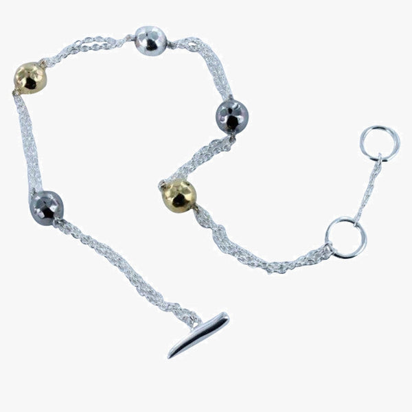 Sterling Silver and Gold Disco Ball Bracelet - Reeves & Reeves