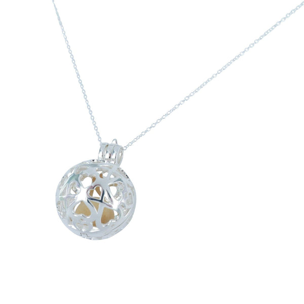 Sterling Silver and Gold Perfume Heart Locket Necklace - Reeves & Reeves