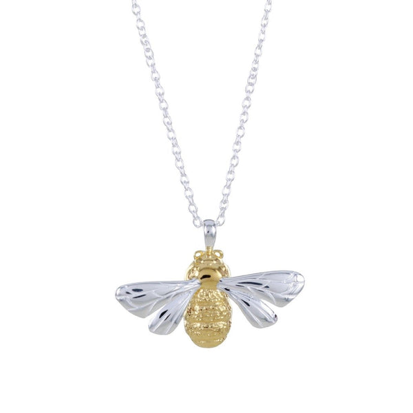 Sterling Silver and Gold plated Queen Bee Necklace - Reeves & Reeves