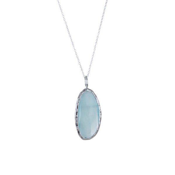 Sterling Silver Aqua Gem Necklace - Reeves & Reeves