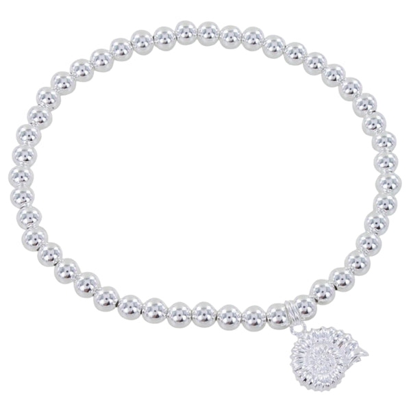 Sterling Silver Bead and Ammonite Charm Bracelet - Reeves & Reeves