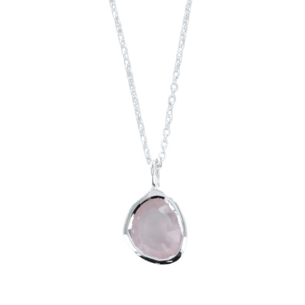 Sterling Silver Birthstone Necklace with Semi-Precious Stone - Reeves & Reeves
