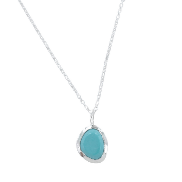 Sterling Silver Birthstone Necklace with Semi-Precious Stone - Reeves & Reeves