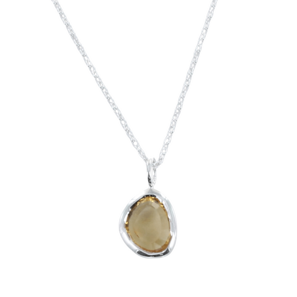 Sterling Silver Birthstone Necklace with Semi-Precious Stone - Reeves & Reeves
