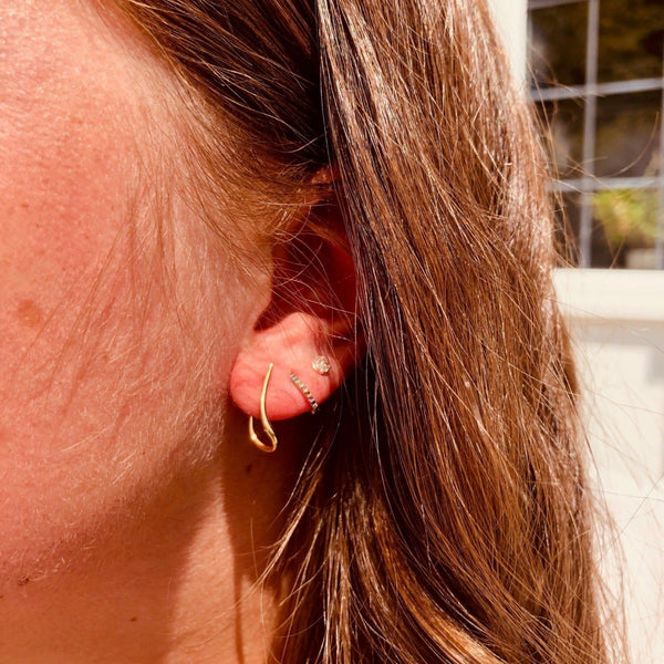 Sterling Silver Contemporary Hook Earrings - Reeves & Reeves