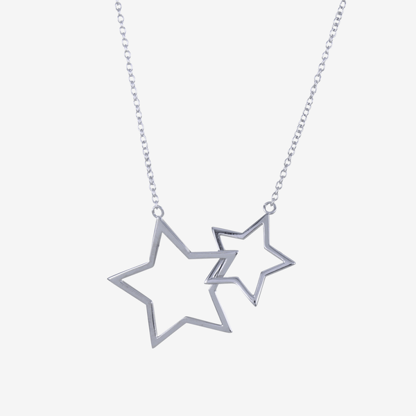 Sterling Silver Duo Star Necklace - Reeves & Reeves