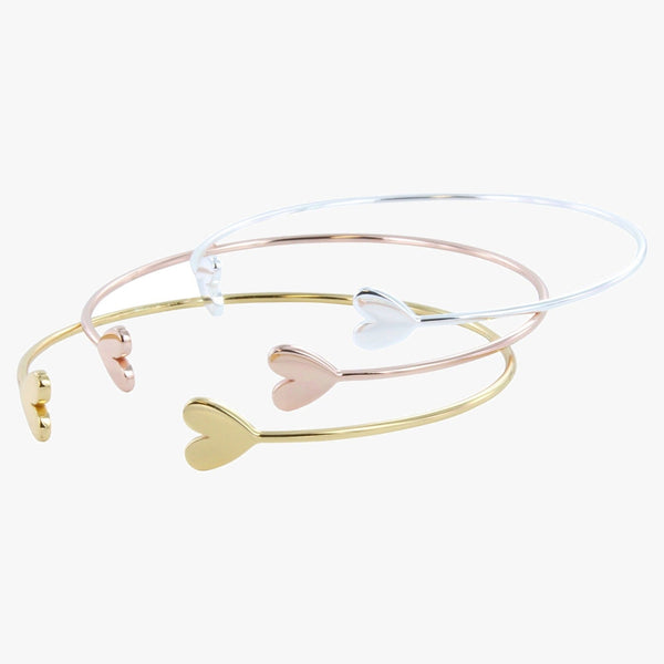 Sterling Silver Heart to Heart Cuff Bracelet - Reeves & Reeves