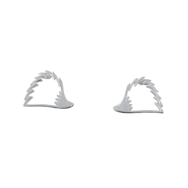 Sterling Silver Hedgehog Silhouette Stud Earrings - Reeves & Reeves
