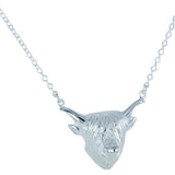 Sterling Silver Highland Cow Necklace - Reeves & Reeves