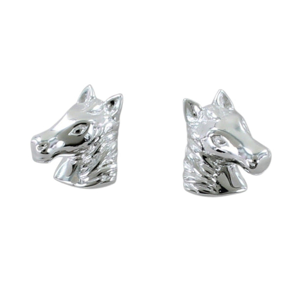 Sterling Silver Horse Head Stud Earrings - Reeves & Reeves