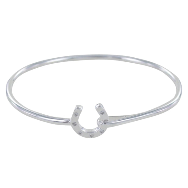 Sterling Silver Horseshoe Pavé Cuff Bracelet - Reeves & Reeves