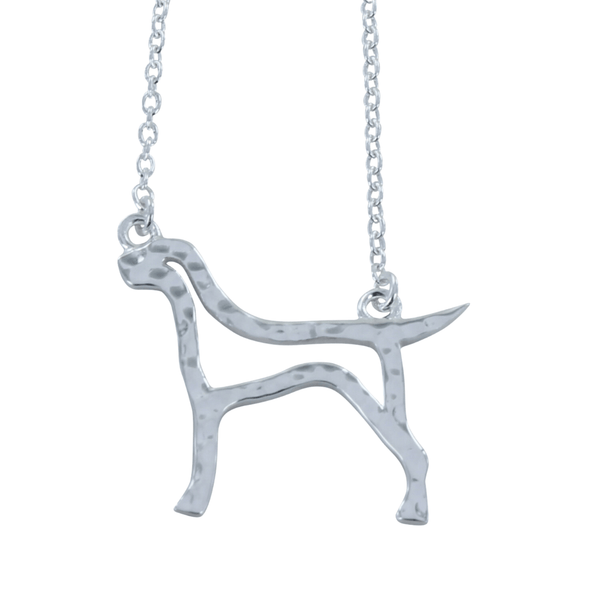 Sterling Silver Hound Silhouette Necklace - Reeves & Reeves