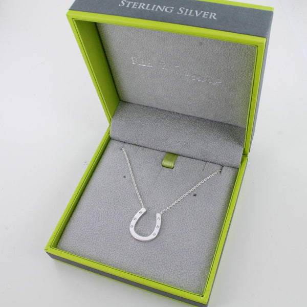 Sterling Silver Pavé Horseshoe Necklace - Reeves & Reeves