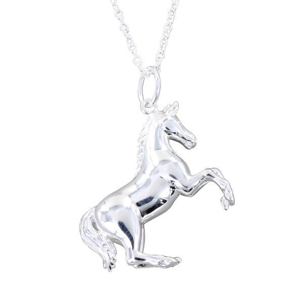 Sterling Silver Rearing Horse Necklace - Reeves & Reeves