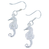 Sterling Silver Seahorse Drop Earrings - Reeves & Reeves