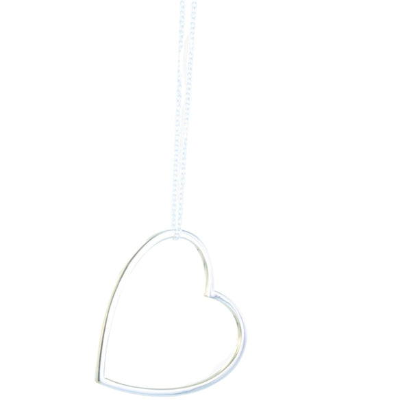 Sterling Silver Shadow Heart Necklace - Reeves & Reeves