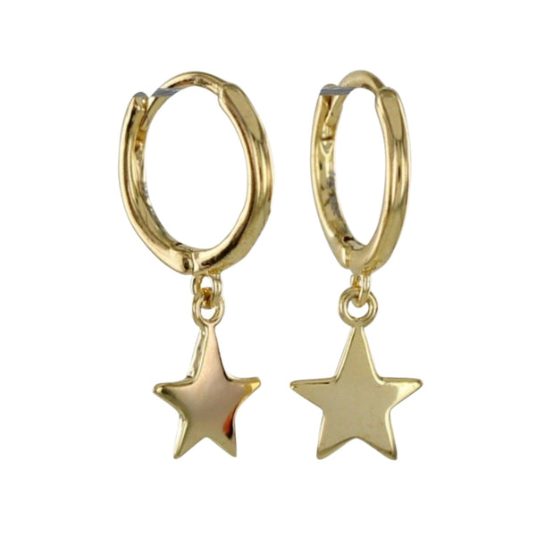 Sterling Silver Sleepy Star Hoop Earrings - Reeves & Reeves