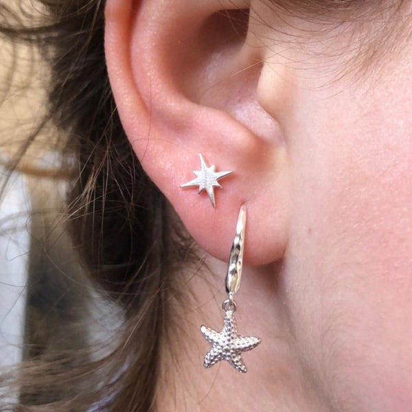 Sterling Silver Starfish Hook Earrings - Reeves & Reeves