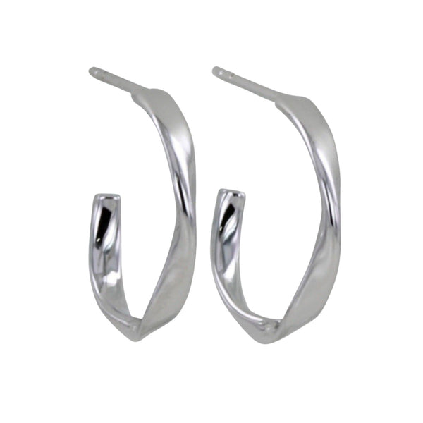 Sterling Silver Twister Hoop Earrings - Reeves & Reeves