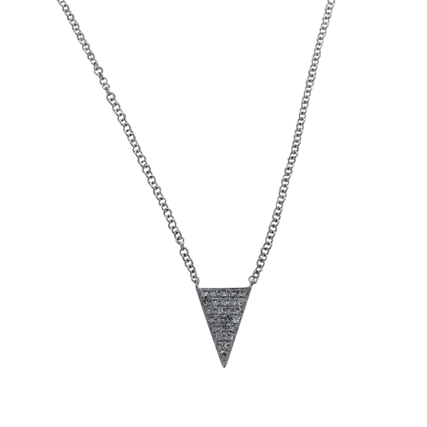 Stunning 14K Solid Gold and Diamond Triangle Design Necklace - Reeves & Reeves