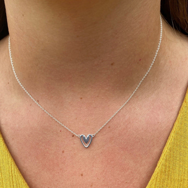 True Love Sterling Silver and Gold Heart Necklace - Reeves & Reeves