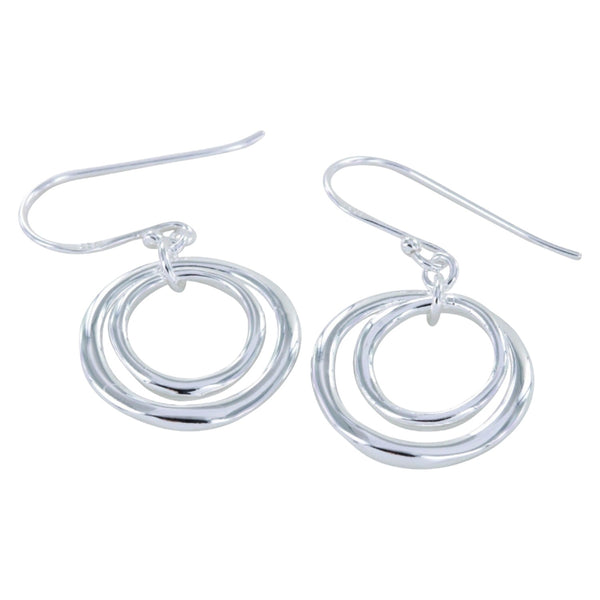 Two Ring Sterling Silver Hook Earrings - Reeves & Reeves