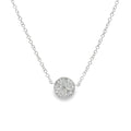 14ct Solid White Gold Diamond Disc Necklace - Reeves & Reeves