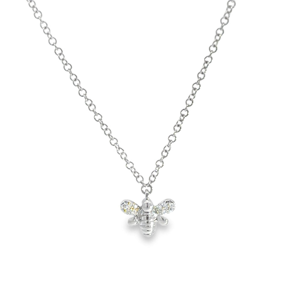 14K Solid Gold and Diamond Bee Necklace - Reeves & Reeves