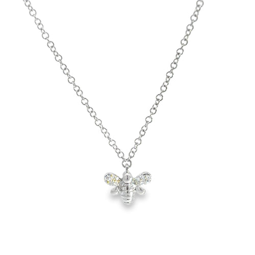14K Solid Gold and Diamond Bee Necklace - Reeves & Reeves