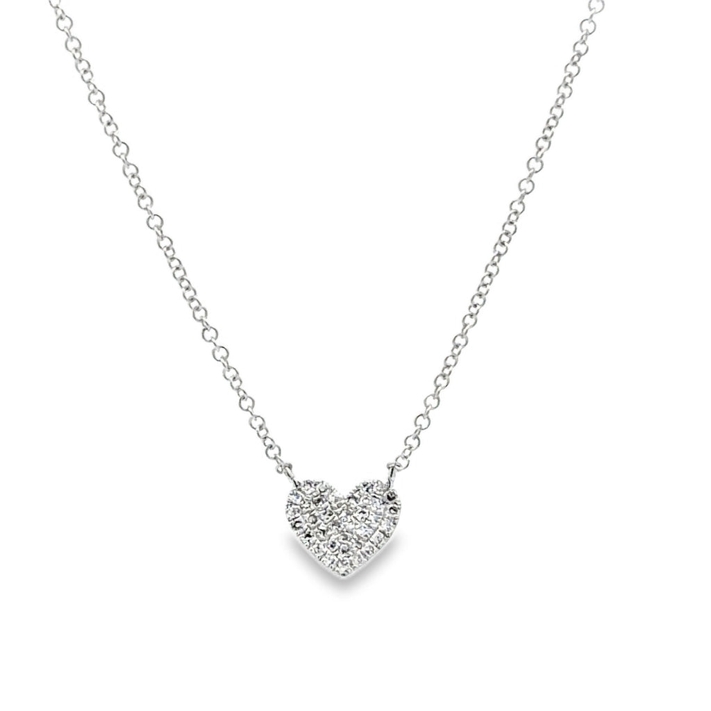 14K Solid Gold and Diamond Heart Necklace - Reeves & Reeves