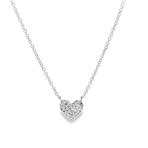 14K Solid Gold and Diamond Heart Necklace - Reeves & Reeves