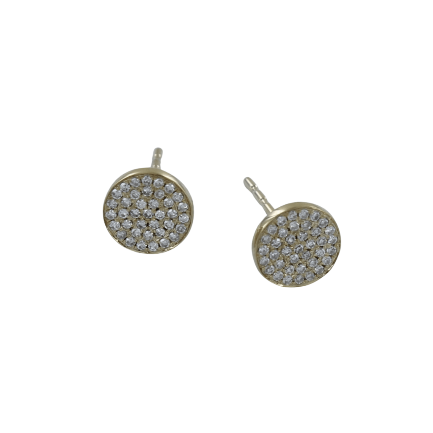 14K Solid Gold and Diamond Open Ring Stud Earrings - Reeves & Reeves
