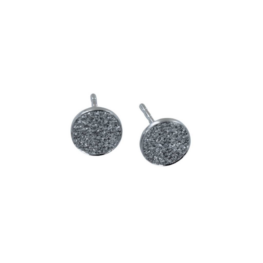 14K Solid Gold and Diamond Open Ring Stud Earrings - Reeves & Reeves