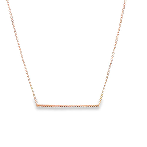 14K Solid Gold and Diamond Trapeze Necklace - Reeves & Reeves
