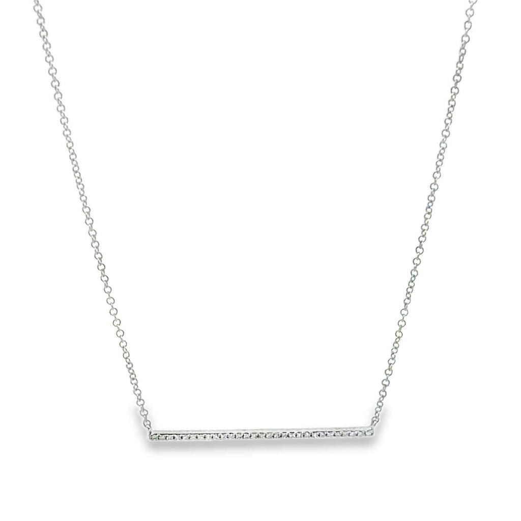 14K Solid Gold and Diamond Trapeze Necklace - Reeves & Reeves